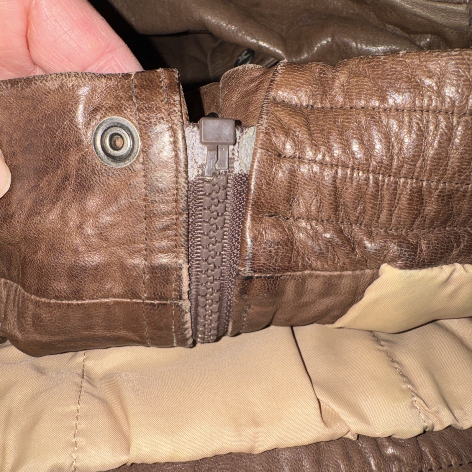 Vintage Segura 1970s Men’s EU40 US48 Brown Leather Well Loved Bomber Jacket-