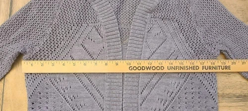 Roxy Cardigan Sweater Open Front Knit Womens XSmall Gray Long Sleeve Casual Work