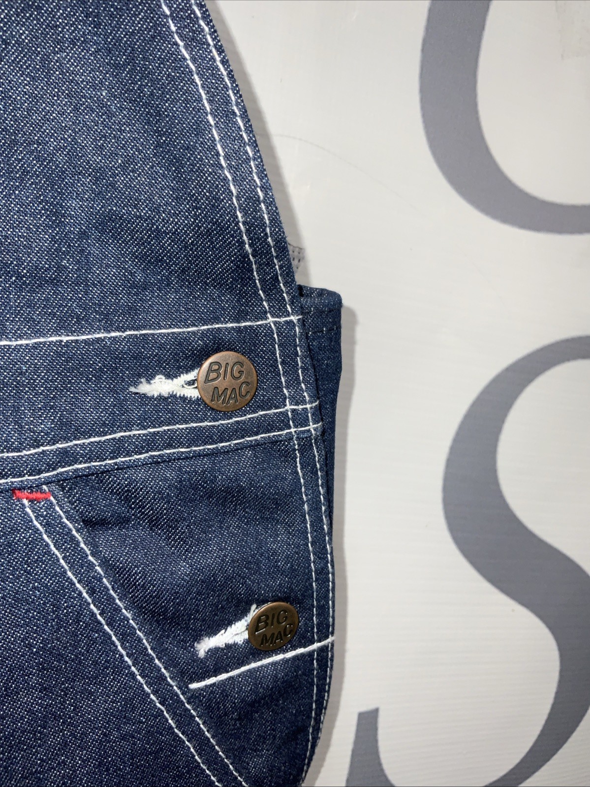 Mens Big Mac NWOT Denim Jeans Carpenters Bib Overalls Size 56X28. 000055