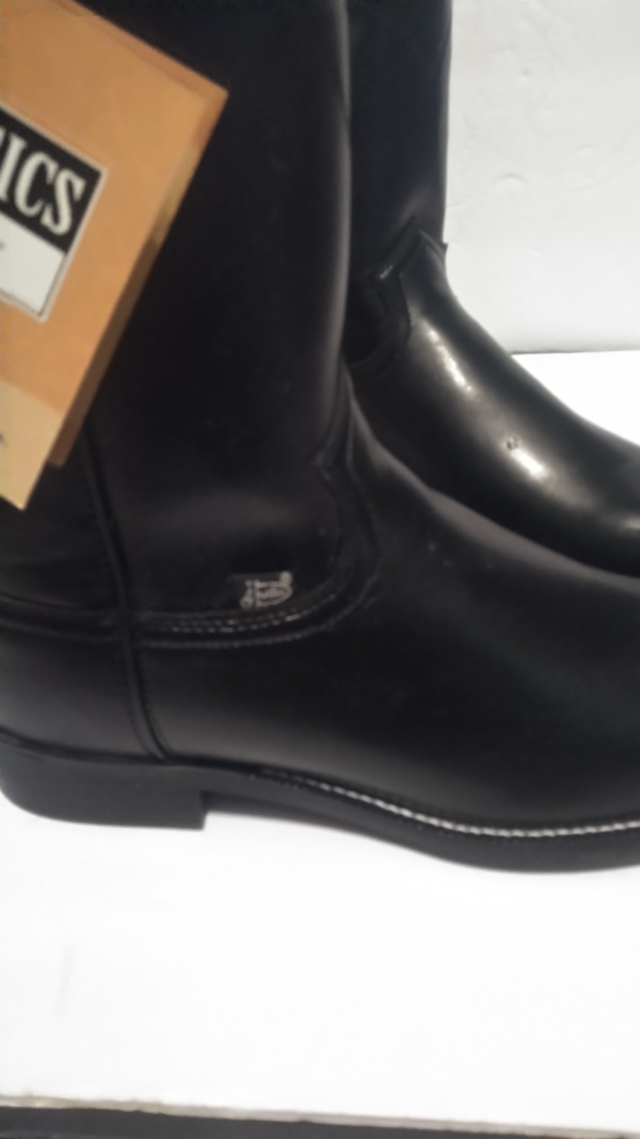 Justin Basics Style JB3000 8 D Leather Western Roper Cowboy / Biker Boots