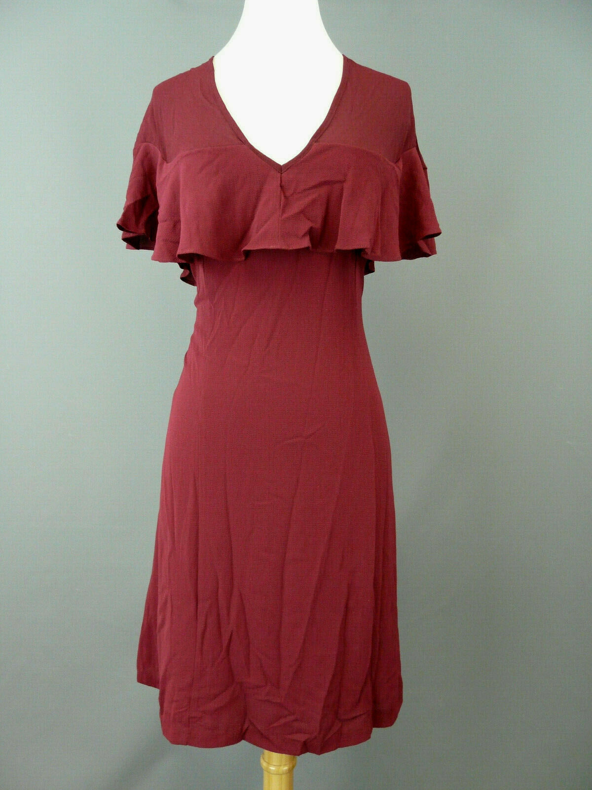 Amadi V-neck Ruffle Ribbon Dress MSRP $198 Size S