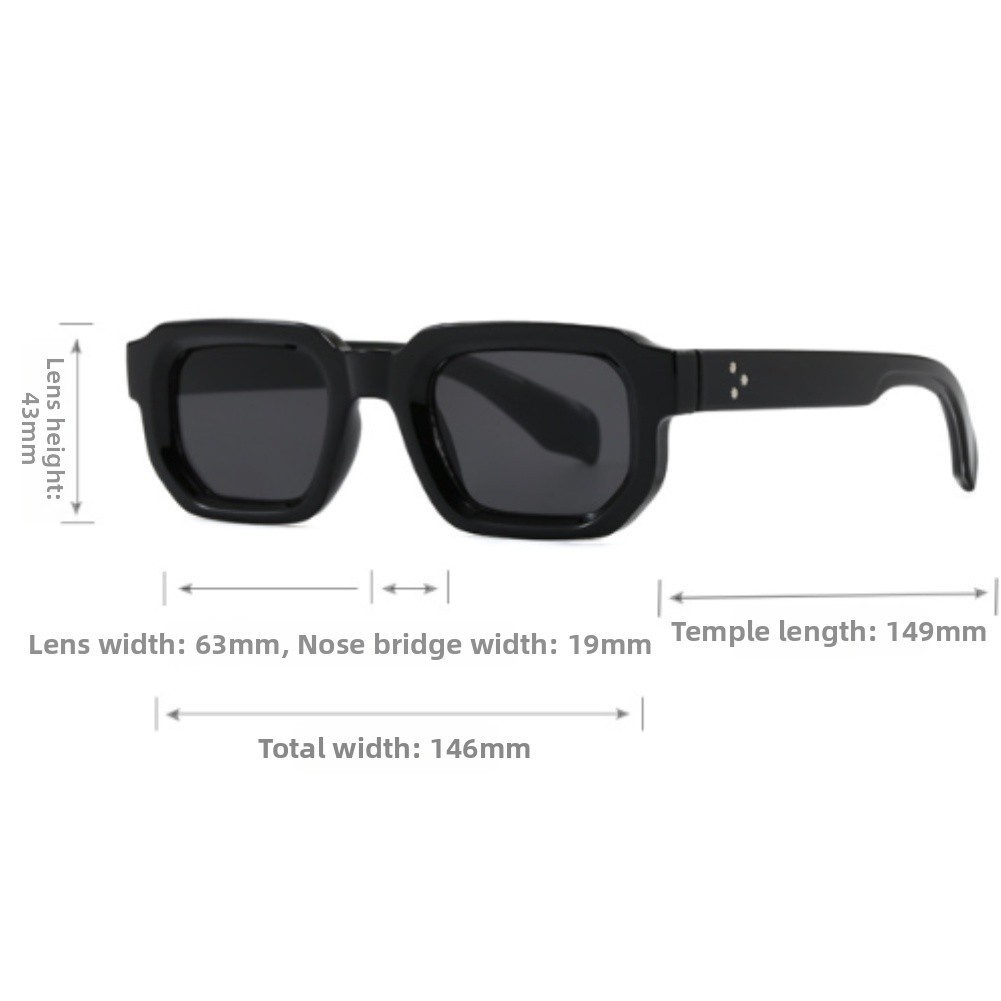 Retro Korean Square Sunglasses Clear Lens UV Protection Comfort Driving