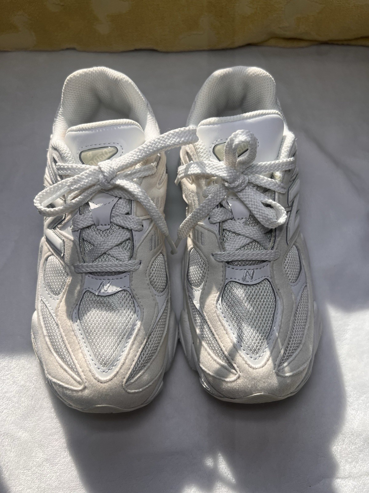 New Balance PC9060LL White Lace-Up Low Top Sneakers for Running & Casual