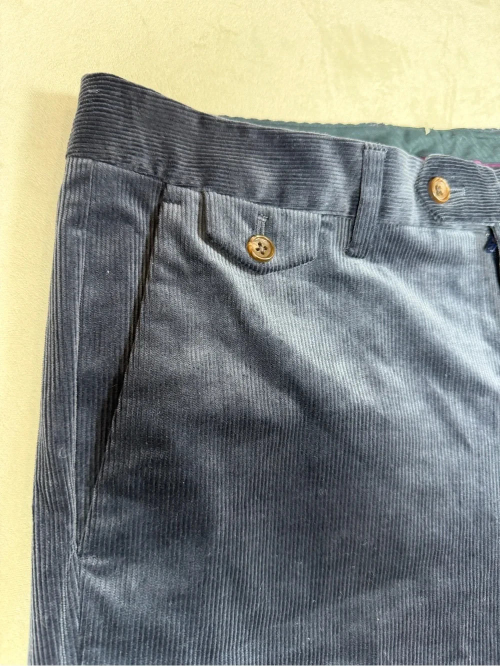 Bonobos 34W 34L Olimpias Fabrics Italy Woven Men’s Dark Navy Corduroy Trousers