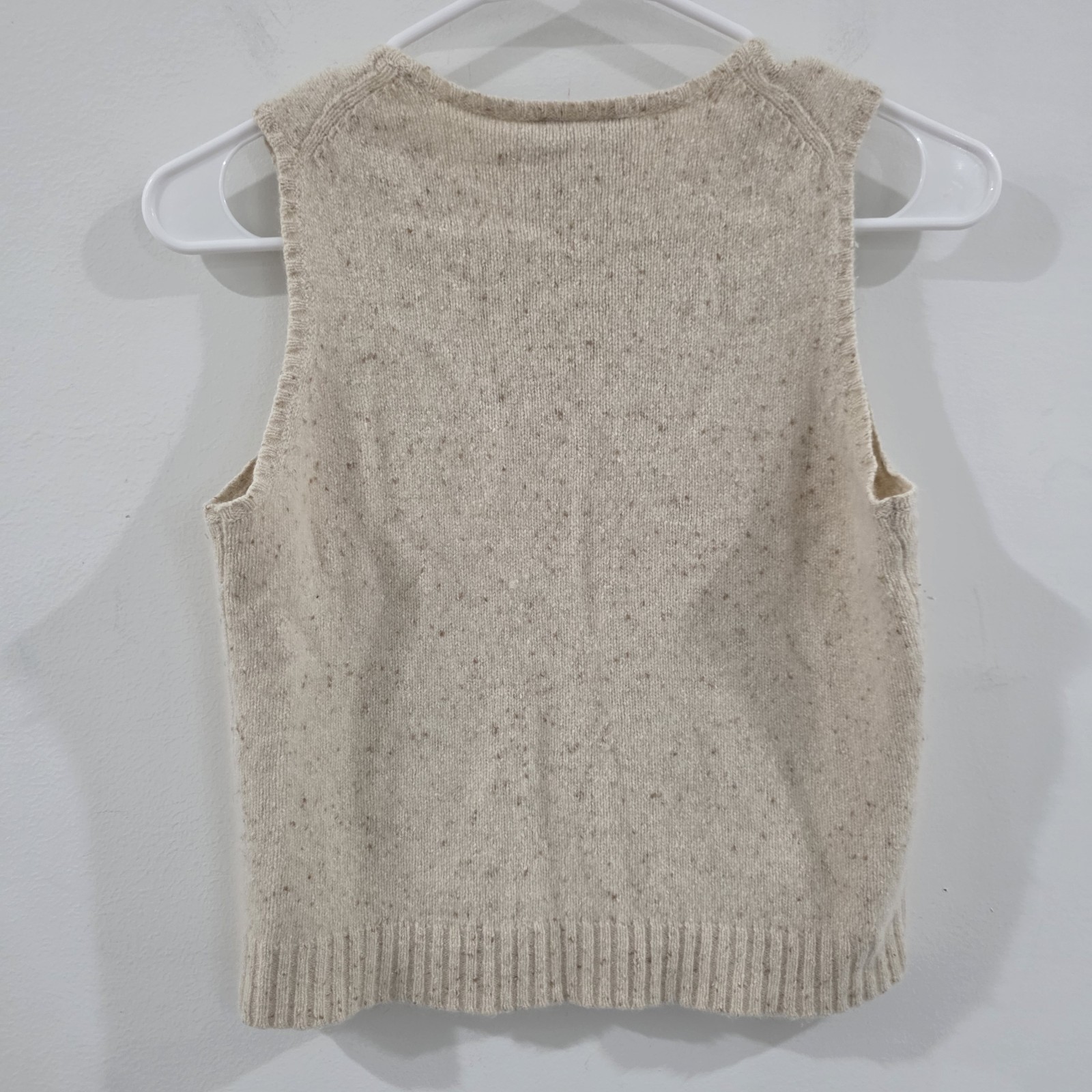 Womens Cashmere Silk Wool Sweater Vest Size Medium Granola Cream Academia