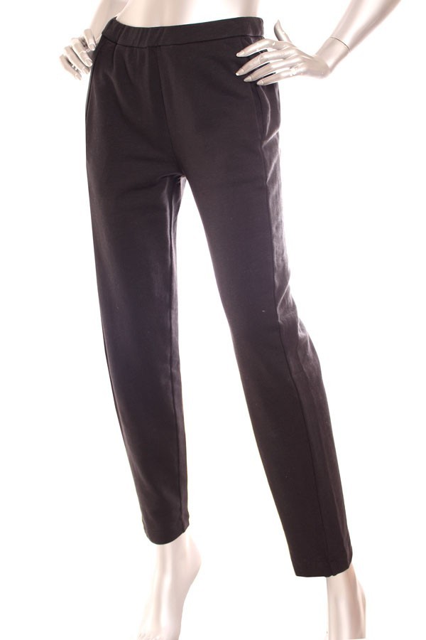 NEW Eileen Fisher Easy Fit 100% Organic Cotton Tapered Leg Pant Black