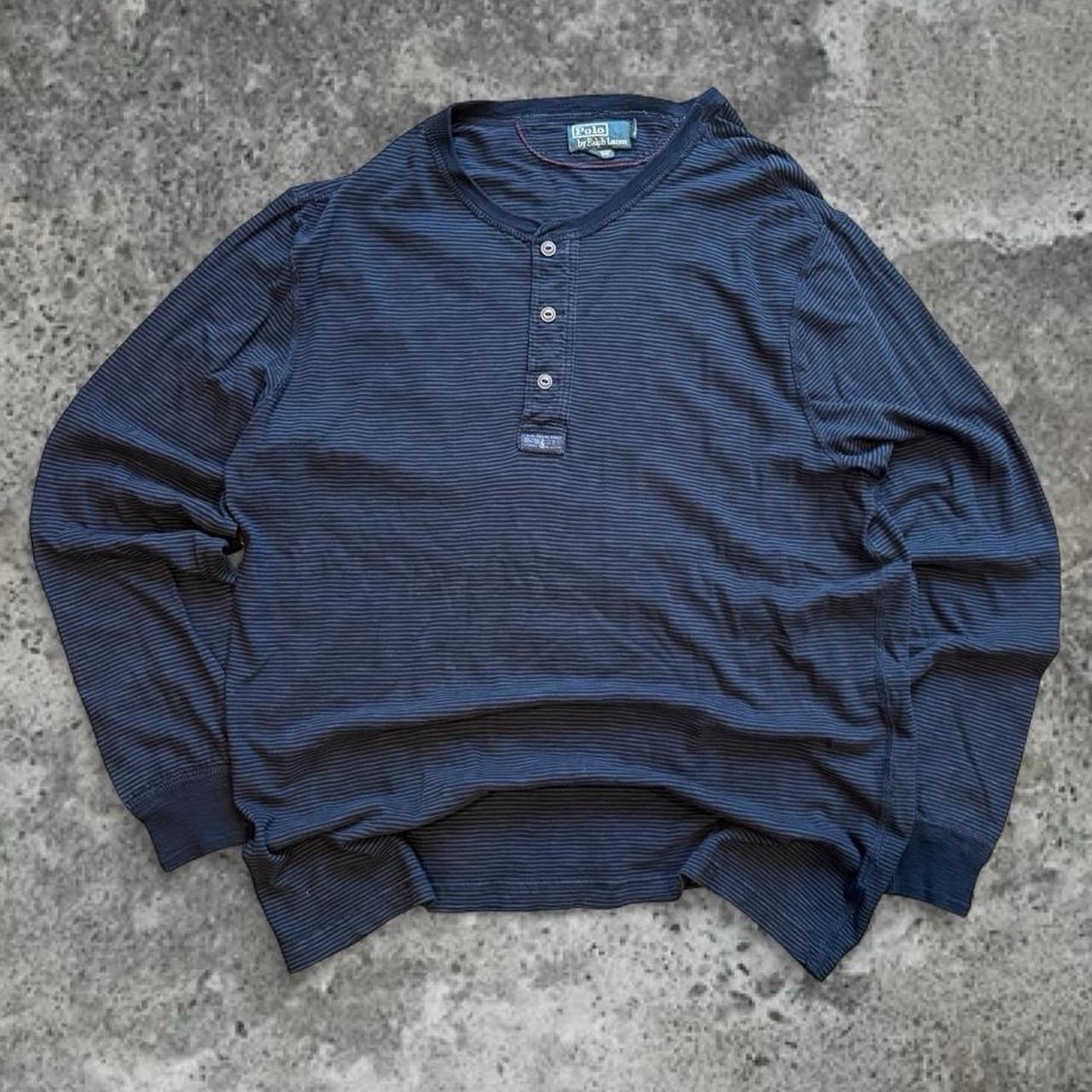 Vintage 90s Polo by Ralph Lauren US RL Military Henley Longsleeve Shirt XL