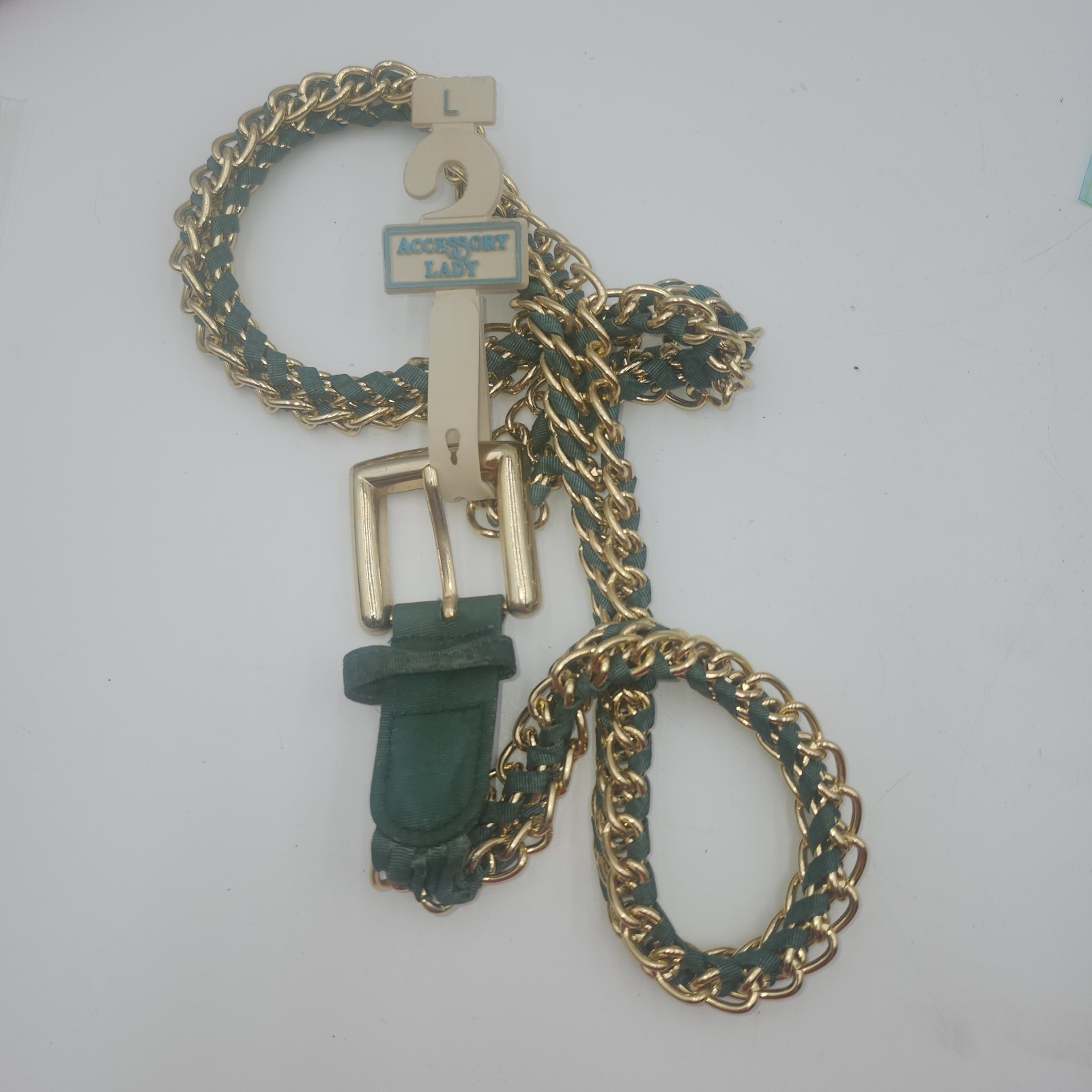Vintage NOS New Green Chain Belt Gold 39″ M L