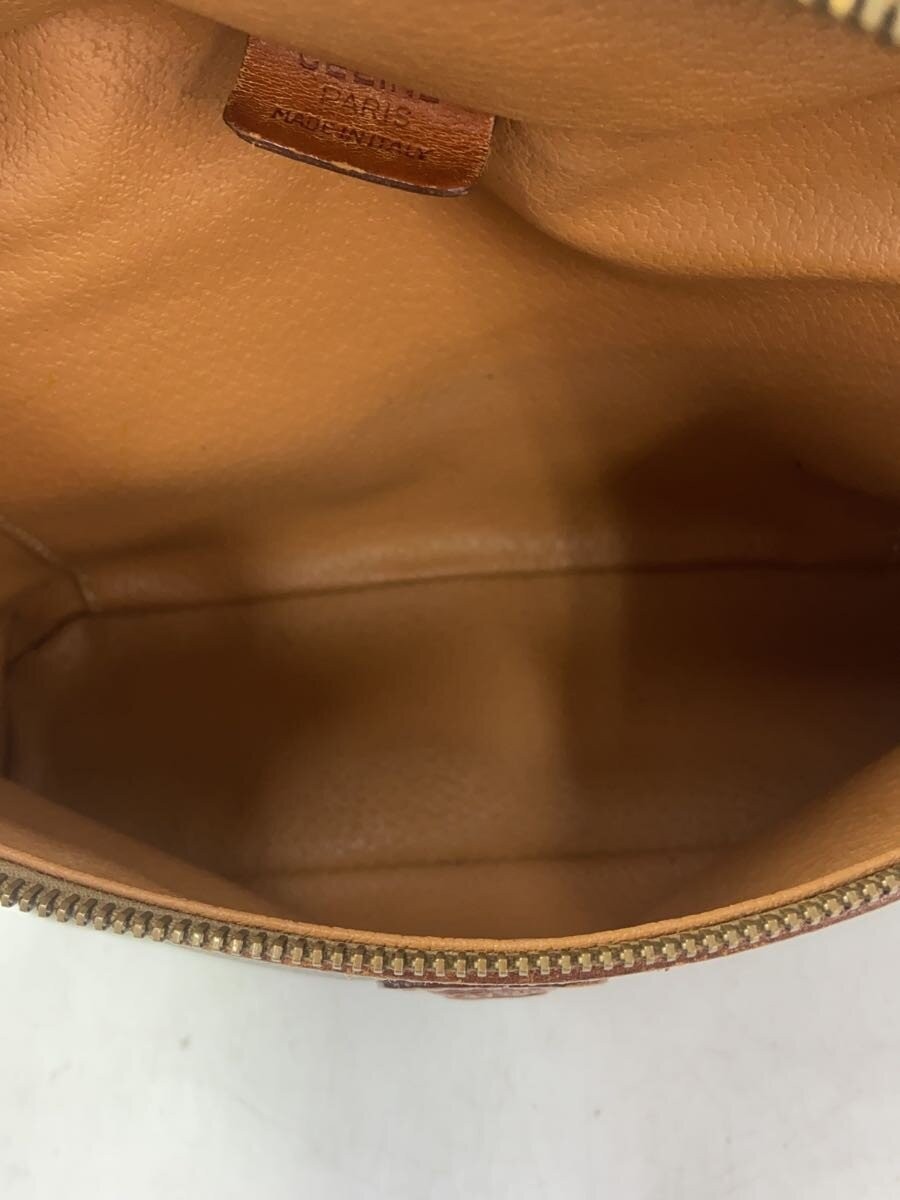 CELINE Shoulder Bag Leather Brown Allover M95