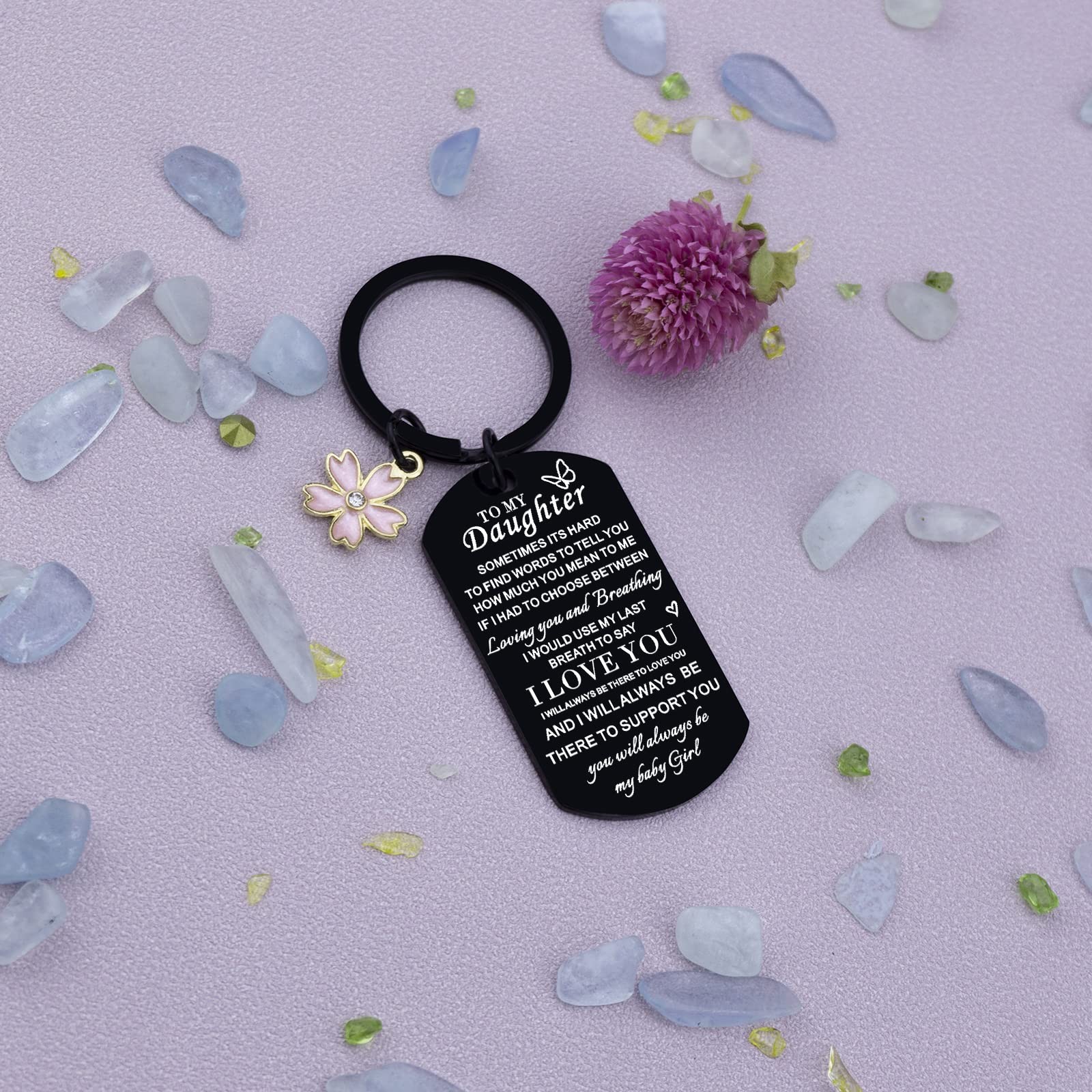 Daughter Keychain Gift from Mom Dad Birthday Graduation Christmas Present