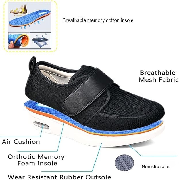 Men’s Extra Wide Diabetic Walking Shoes Orthopedic Sneakers for Swollen Feet