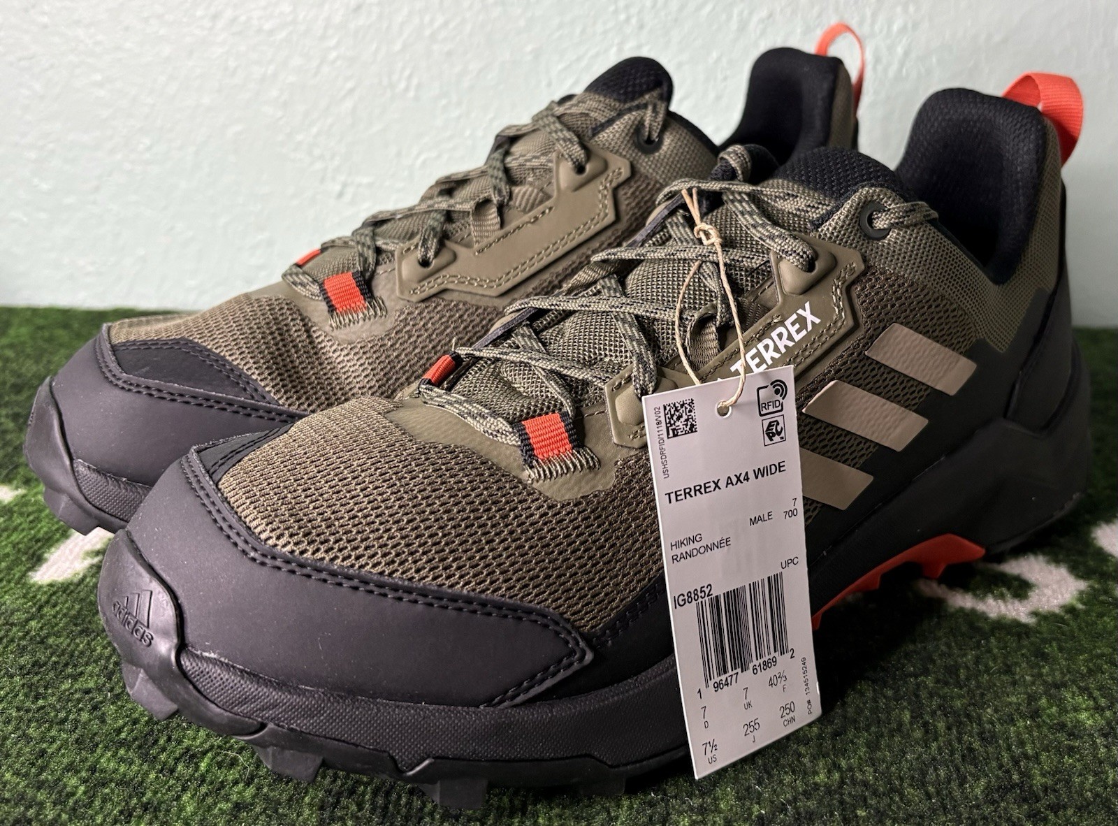 US Men’s 7.5 Wide – Adidas TERREX AX4 “Olive Strata Core Black” IG8852, Hiking