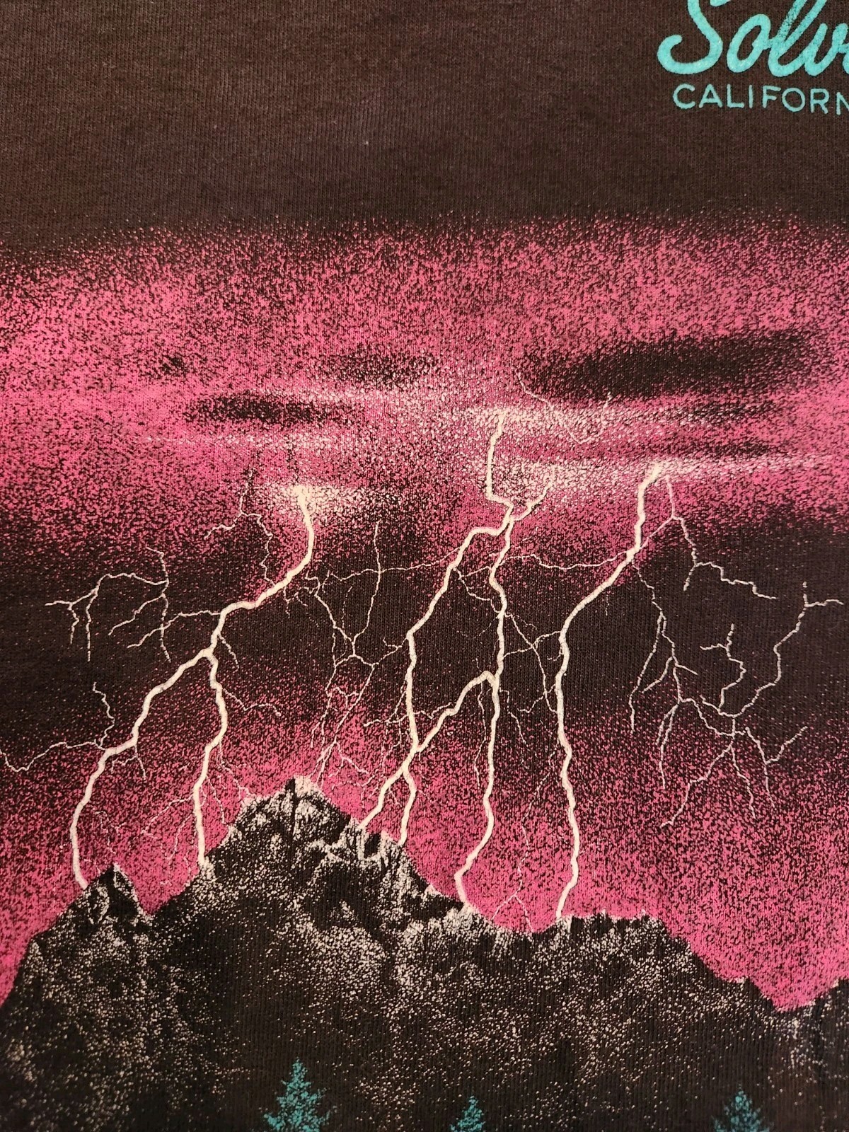 Lightning Thunder All Over Print Shirt L Used 1991 Signal Sports AOP 90s Solvang