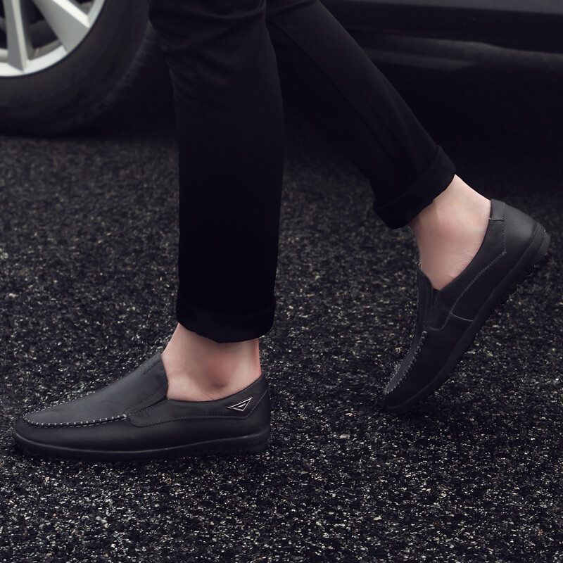 Mens Comfortable Casual Shoes Flat Loafers Genuine Leather Slip on Driving Shoes
