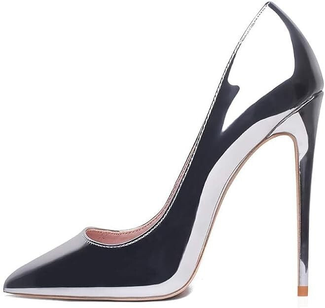 GENSHUO Women 4.7 Inch Pumps Pointy Closed Toe Stiletto Sexy High Heel Slip SZ 7