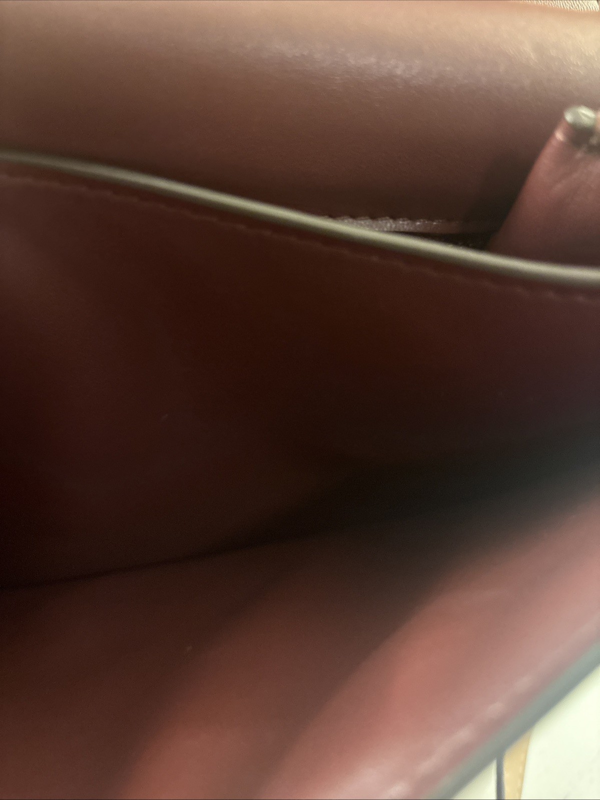 COACH WILLIS 2 Tone Brown LEATHER 2-WAY W HANDLE CROSSBODY BAG 10” Stain (o66