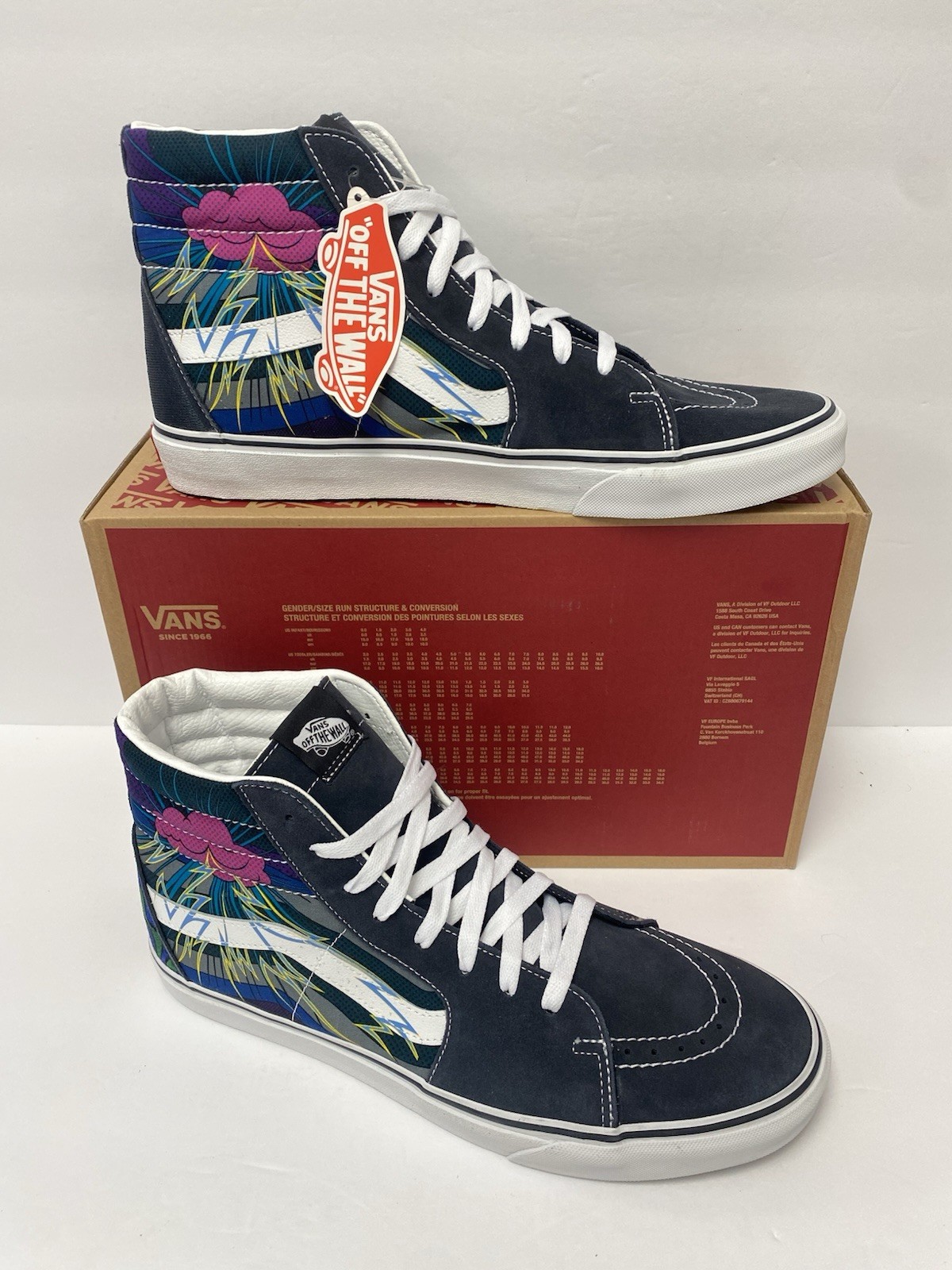 VANS M 13 SKATE Sk8 Hi Brainworks Dark Navy Blue Skate Shoes New In Box !!