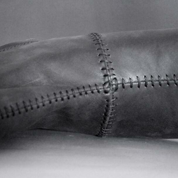 Men Real Leather Mid Calf Boots Shoes Round Toe Comfort Retro Handmade Stitching