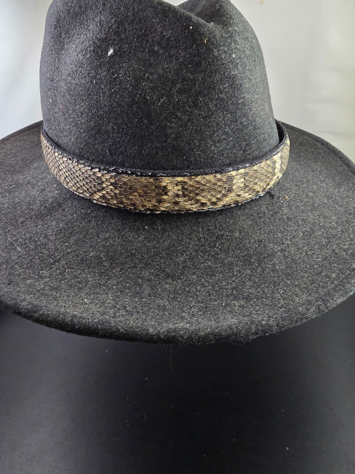RATTLESNAKE skin hat band adjustable and rattlesnake bone Western cowboy cowgirl