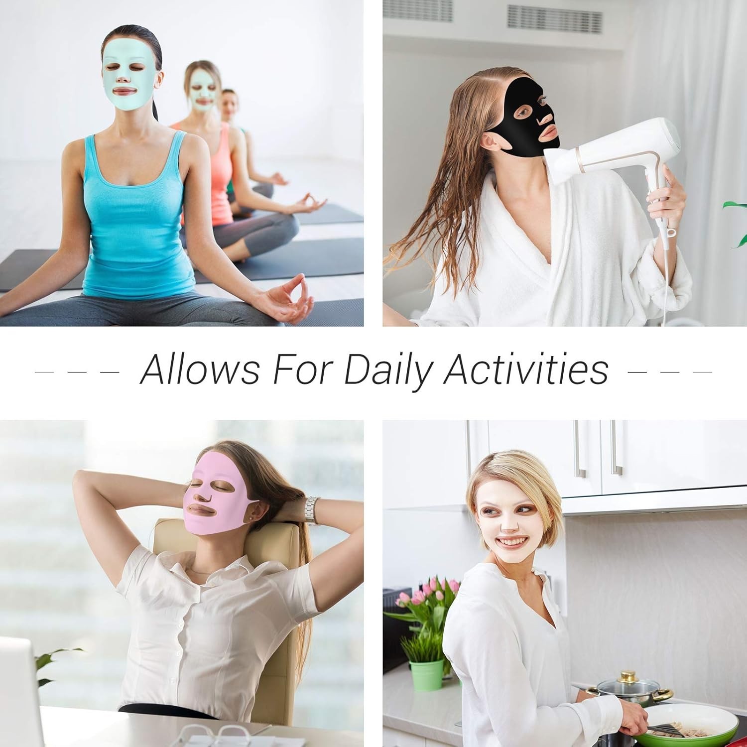 Vibrant 5-Piece Silicone Sheet Mask Covers – Prevent Evaporation & Nourish