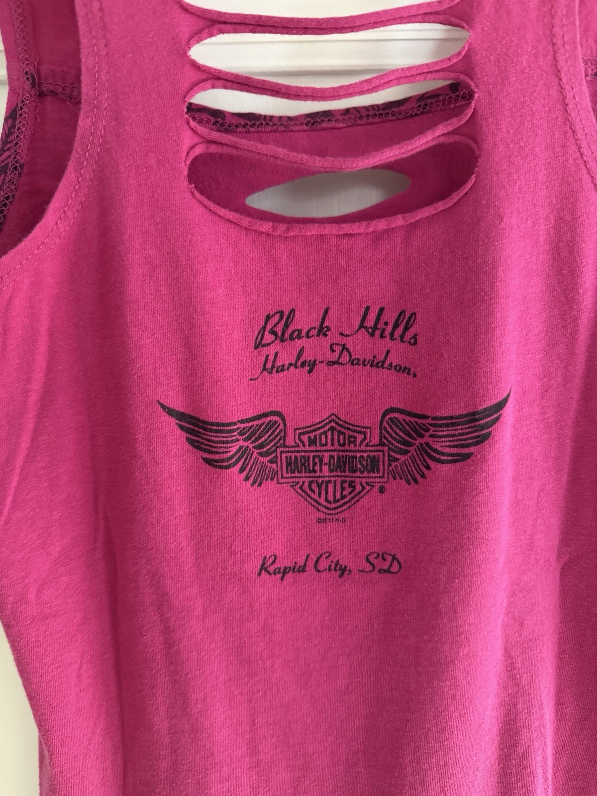 Harley-Davidson Sturgis Pink Cutout Sleeveless Tank Top ~Made in USA~ Size S – M