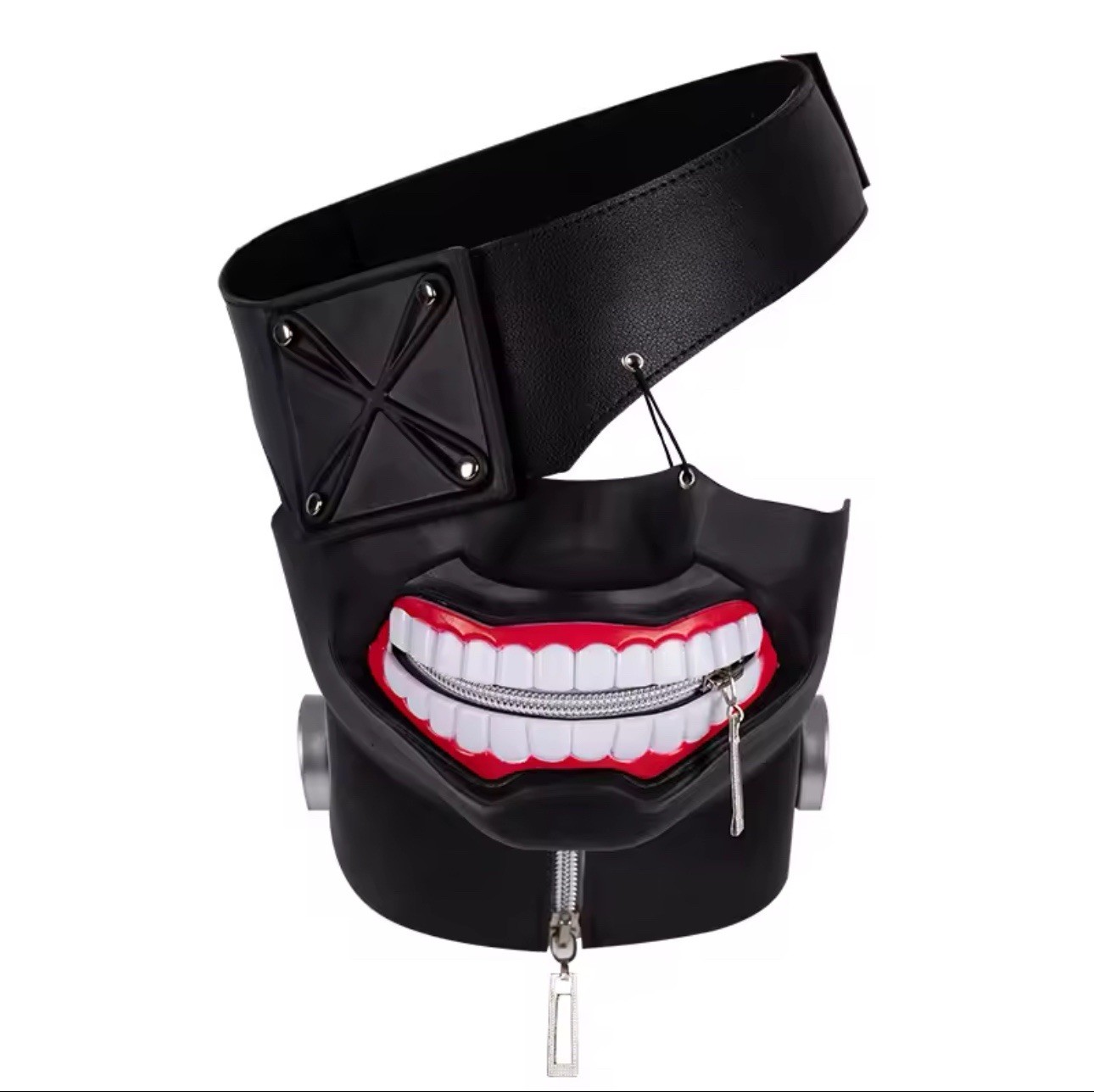 Tokyo Ghoul Ken Kaneki Cosplay Mask & Eyepatch Real Zipper Adult or Teen Premium