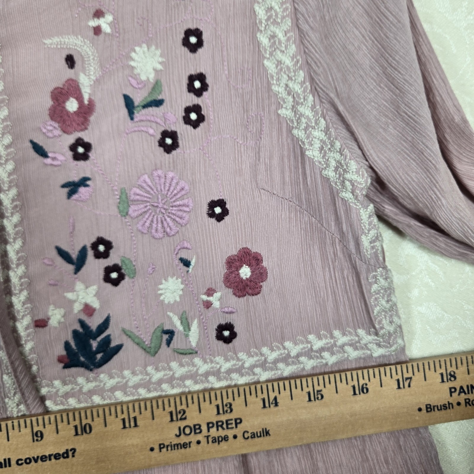 Orange Creek Embroidered Midi Dress XS/S Pink Boho Cottage Romantic Feminine