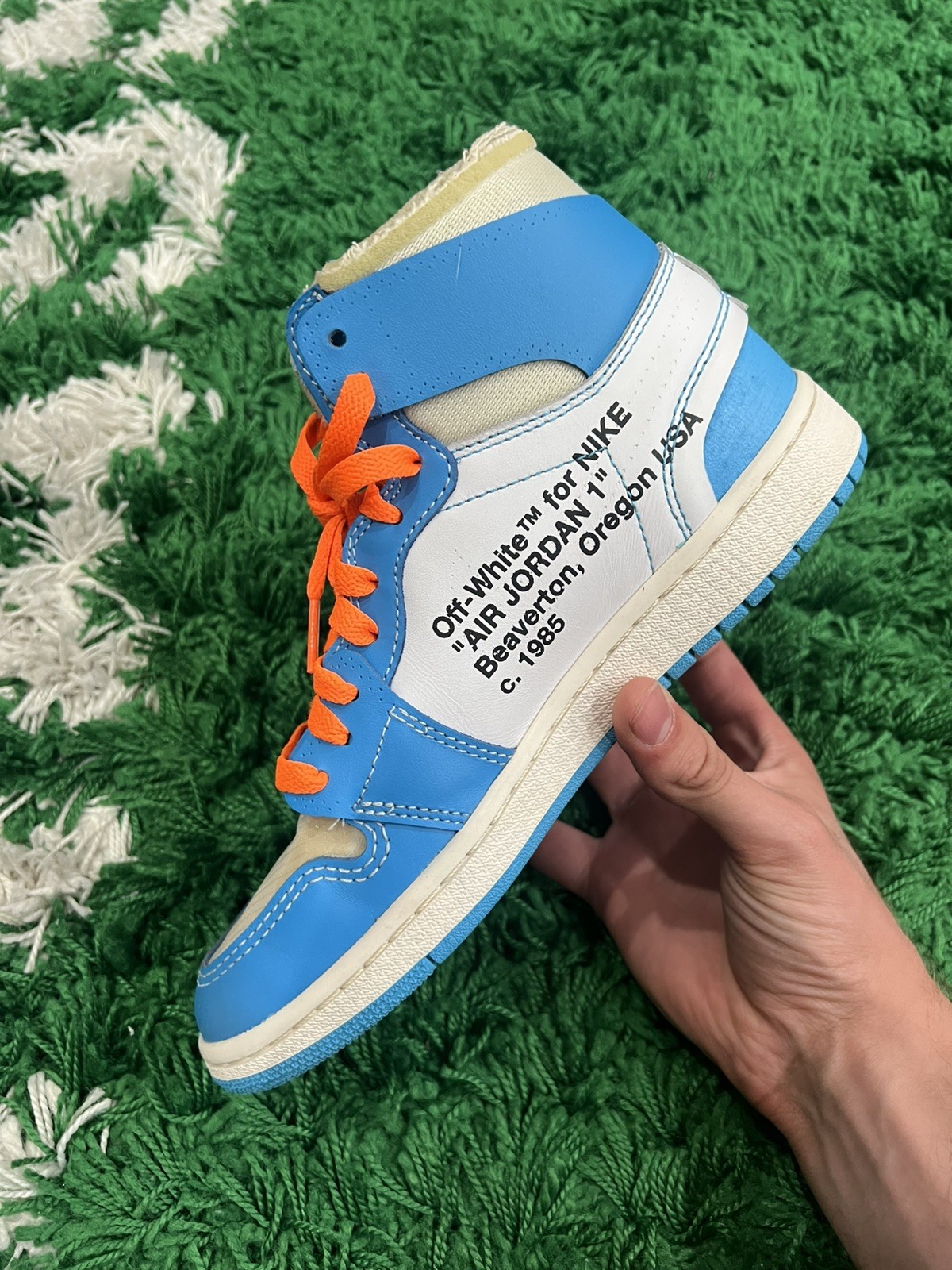 Jordan 1 High Off-White University Blue Size 6M/7.5W Used | SHIPS FAST