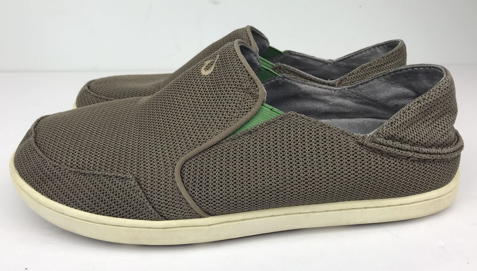 OluKai Nohea Mesh Loafers Men’s 8 Shoes Slip Ons Casual Comfort Brown / Green