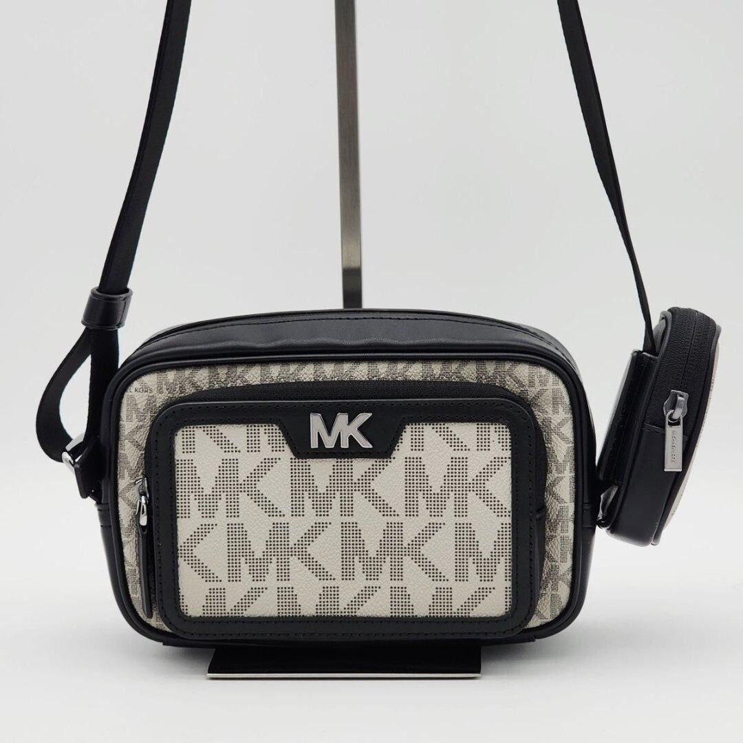 Michael Kors MK Signature Black PVC Crossbody Shoulder Bag Adjustable Strap