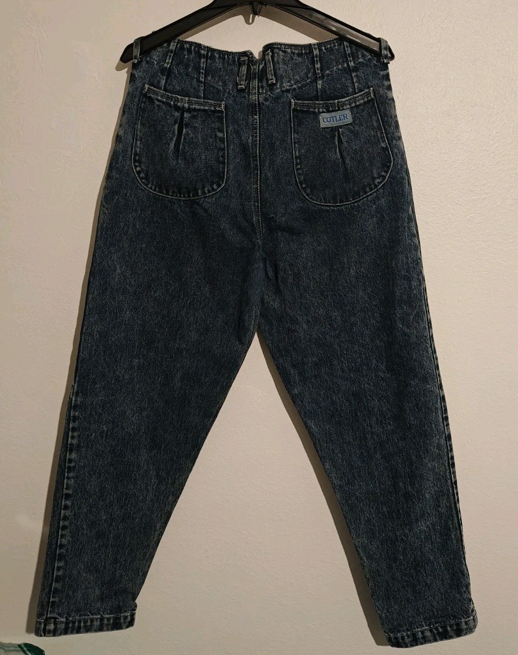 Vintage Cotler Acid Stone Washed Blue Relaxed Tapered High Waist