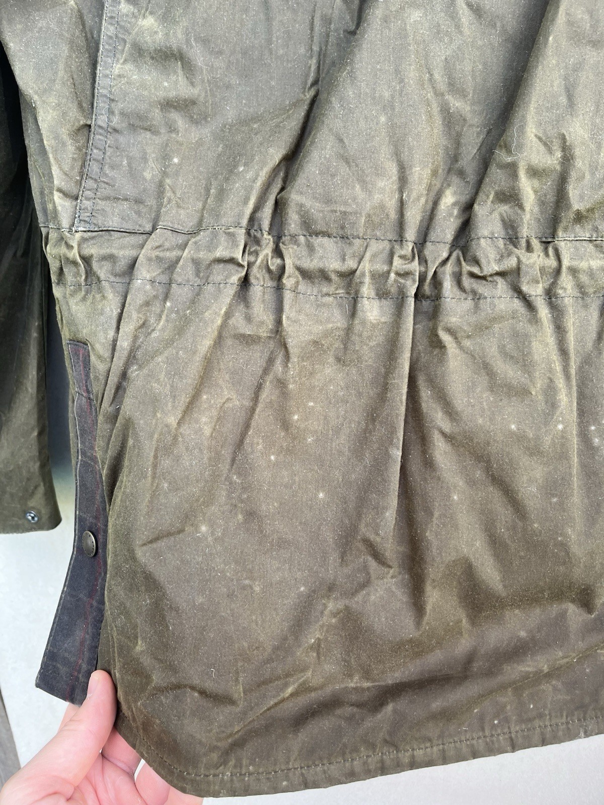 Barbour Dept B Solway Durham Wax Jacket Hooded Beeswax Men’s Olive – Small