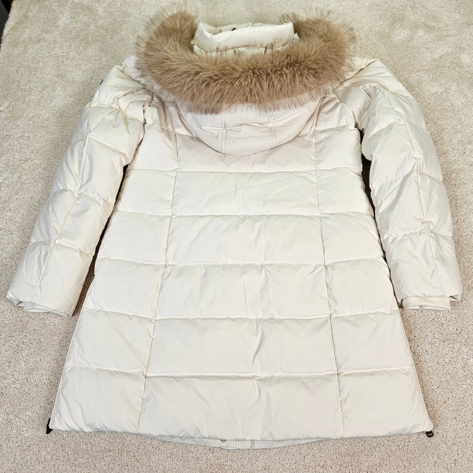 Lauren Ralph Lauren Heritage Down Feather Fill Puffer Faux Fur Trim Hood Size M