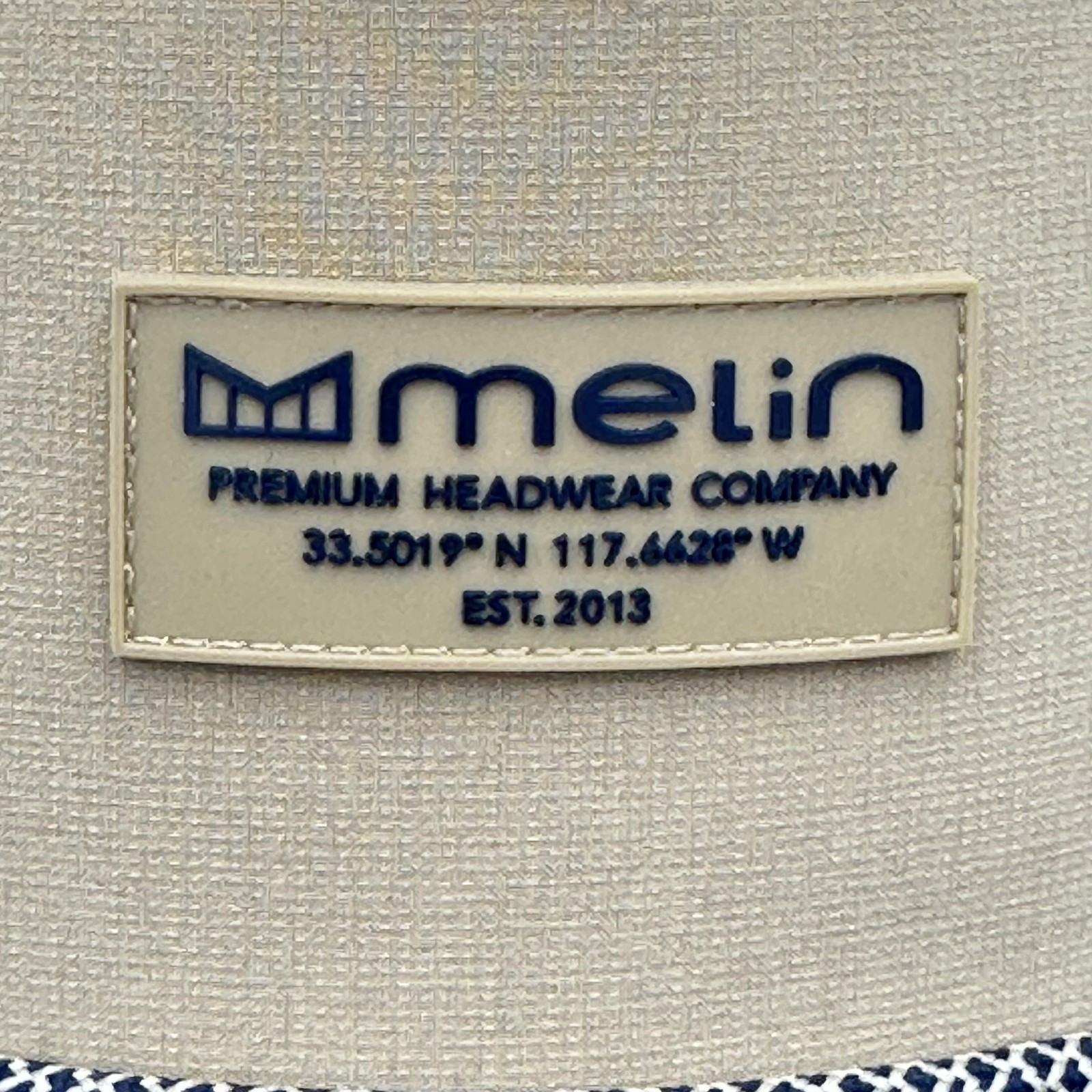 Melin Coronado Hydro Hat Cap Snap Back Beige Navy Rope Performance Mens One Size