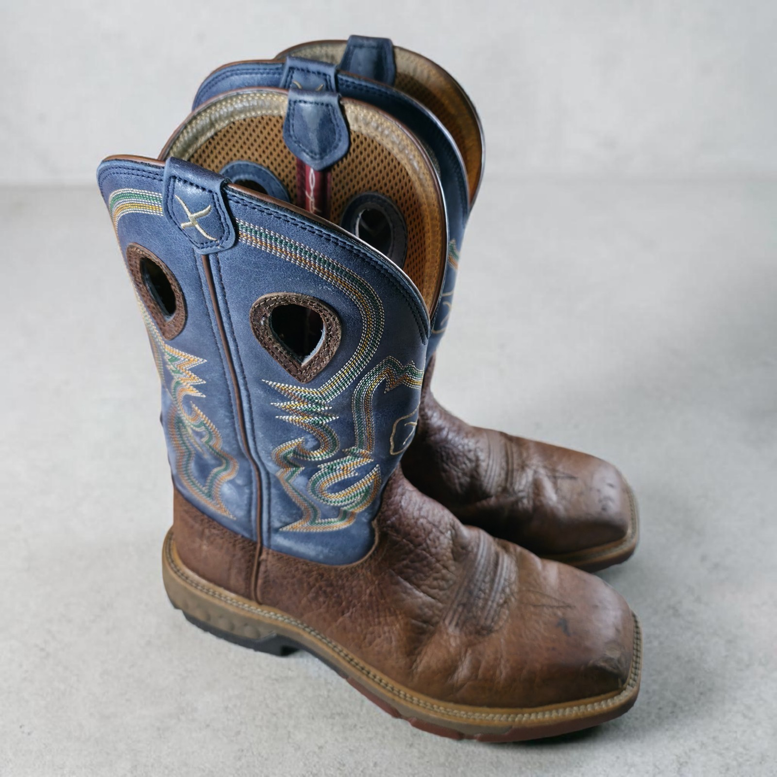 Twisted X 12″ Alloy Toe Cowboy Work Boots Brown Leather Mens 9.5 EE #MXBA005