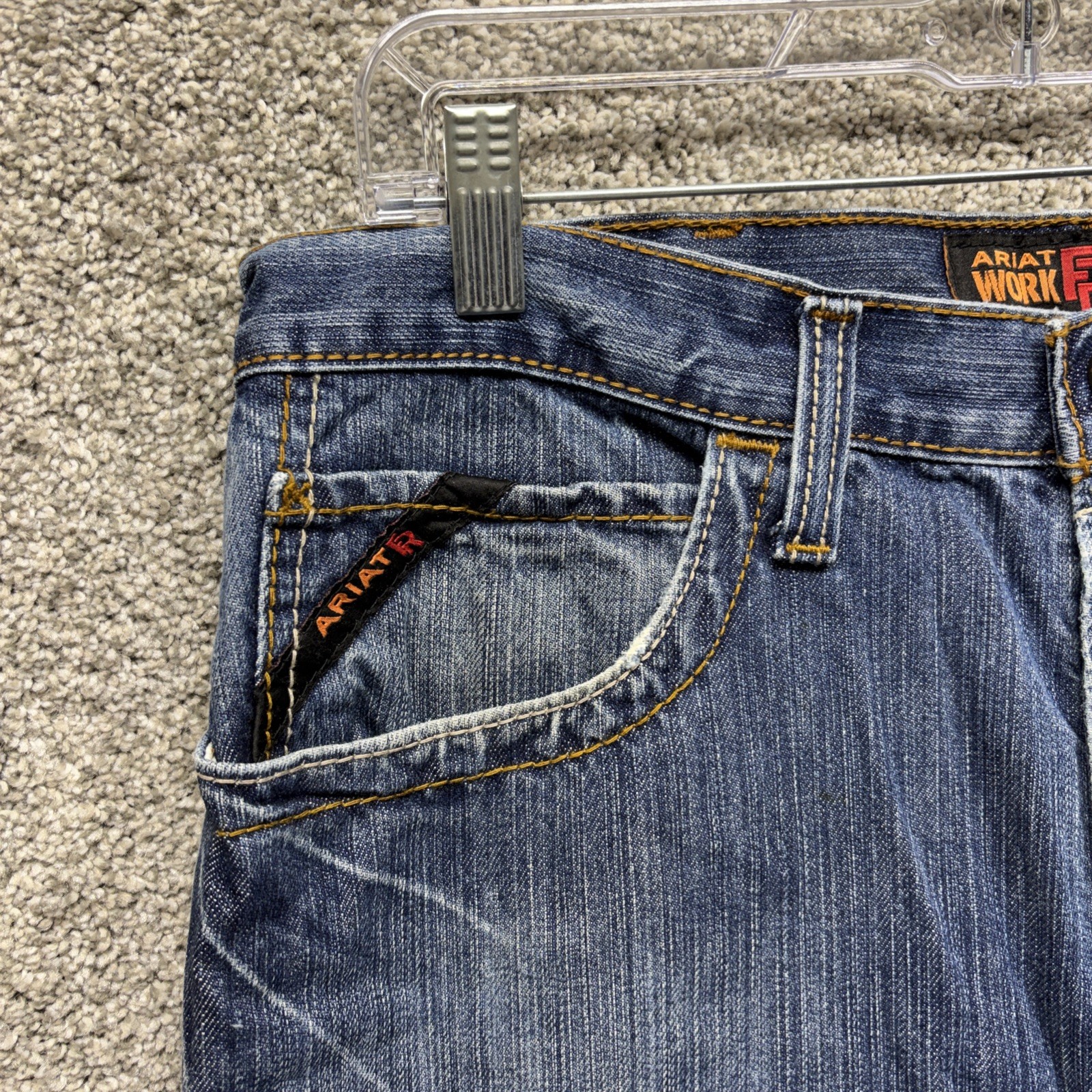 Ariat FR M3 Loose Jeans Mens 34×30 Blue Relaxed Straight Flame Resistant Denim