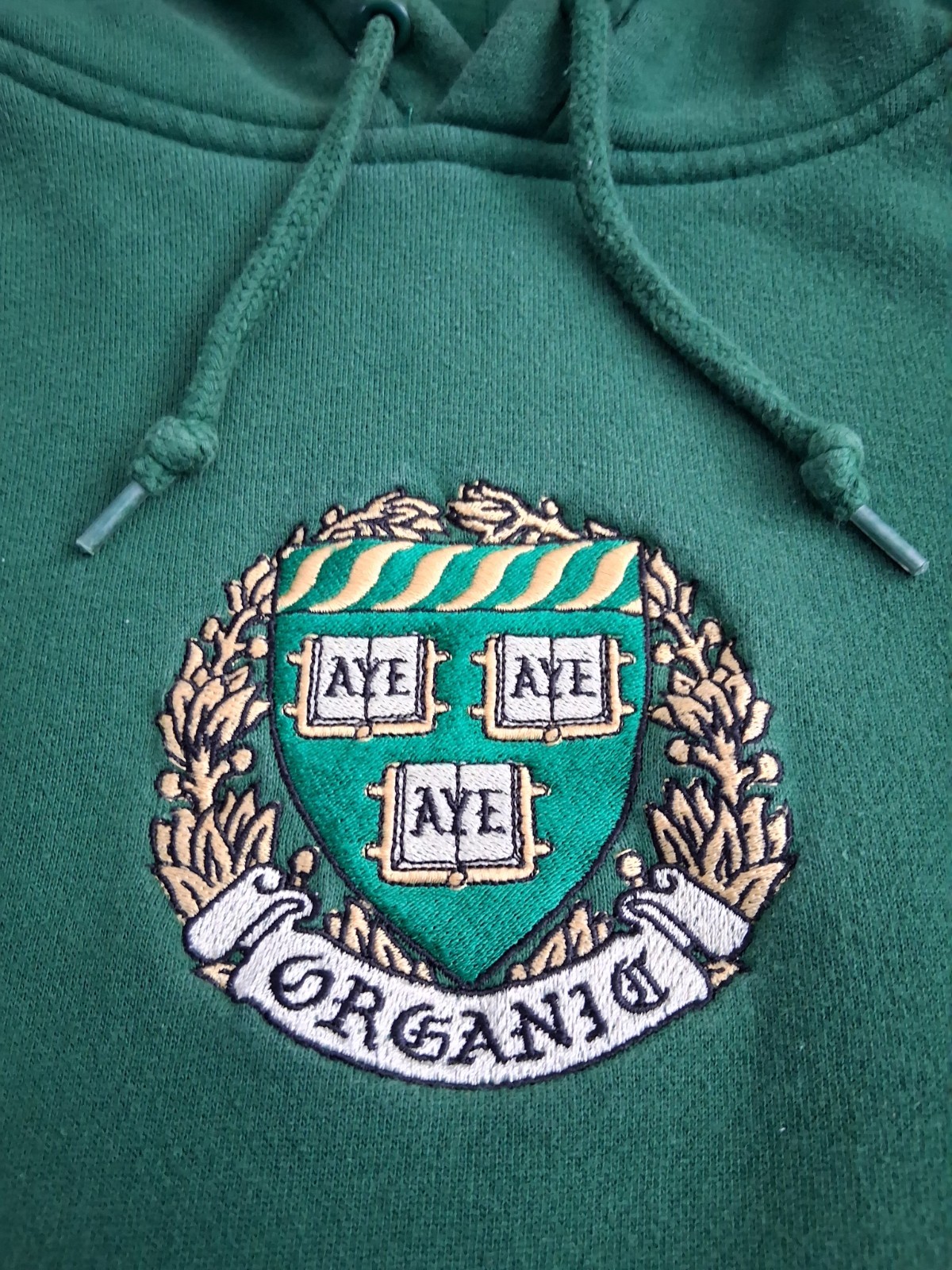 Midnight Organic Aye Aye Aye Pullover Fleece Hoodie Green Size Large