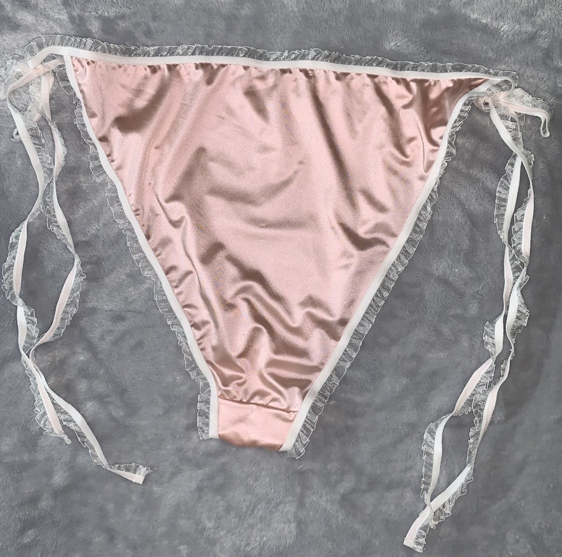 NEW Glossy Stretch Satin 1X 2X String Bikini Panties Hi Thigh Lingerie Panty