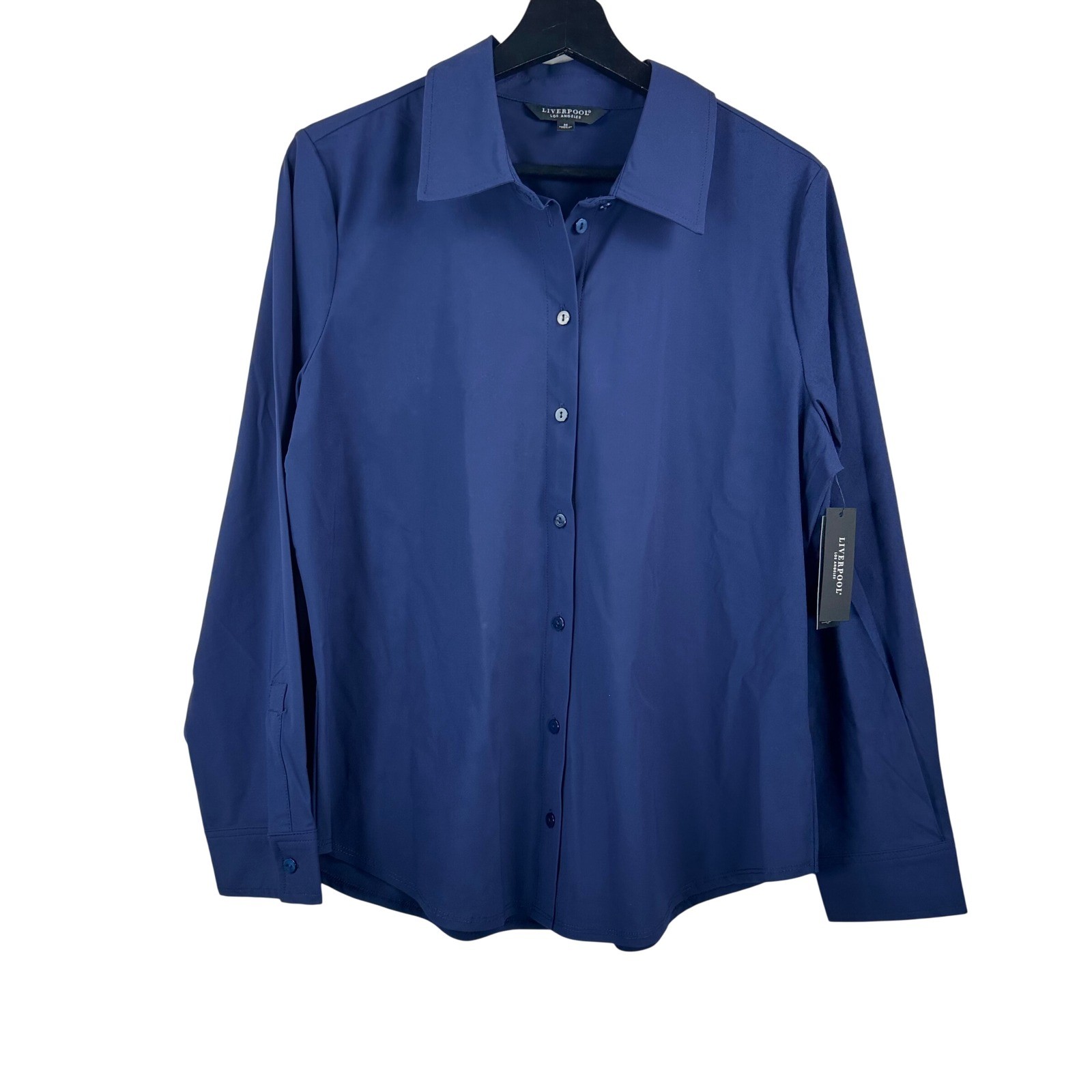 Liverpool Button Down Tech Shirt sz M Navy Ink athleisure classic money outdoor