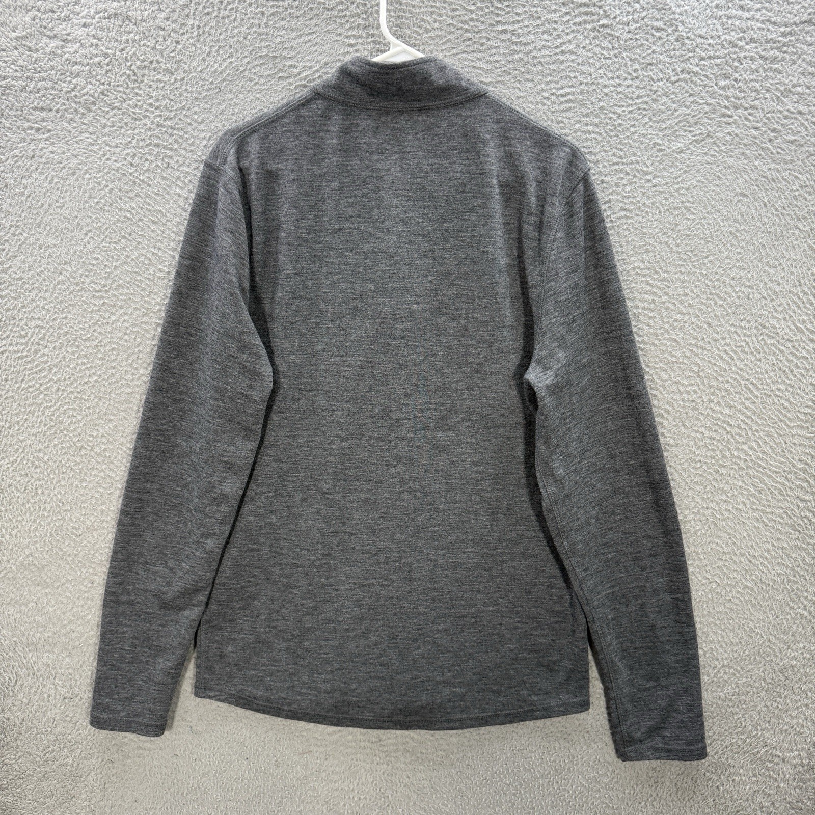 Omni Wool Sweater Adult XL Gray Pullover 1/4 Zip Wool Blend Base Layer Stretch