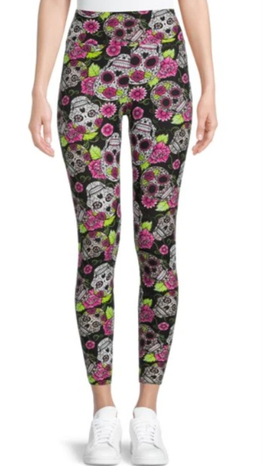NOBO Halloween Leggings Spider Web ~Sugar Skull Juniors Size S~M~L~XL~XXL~XXXL