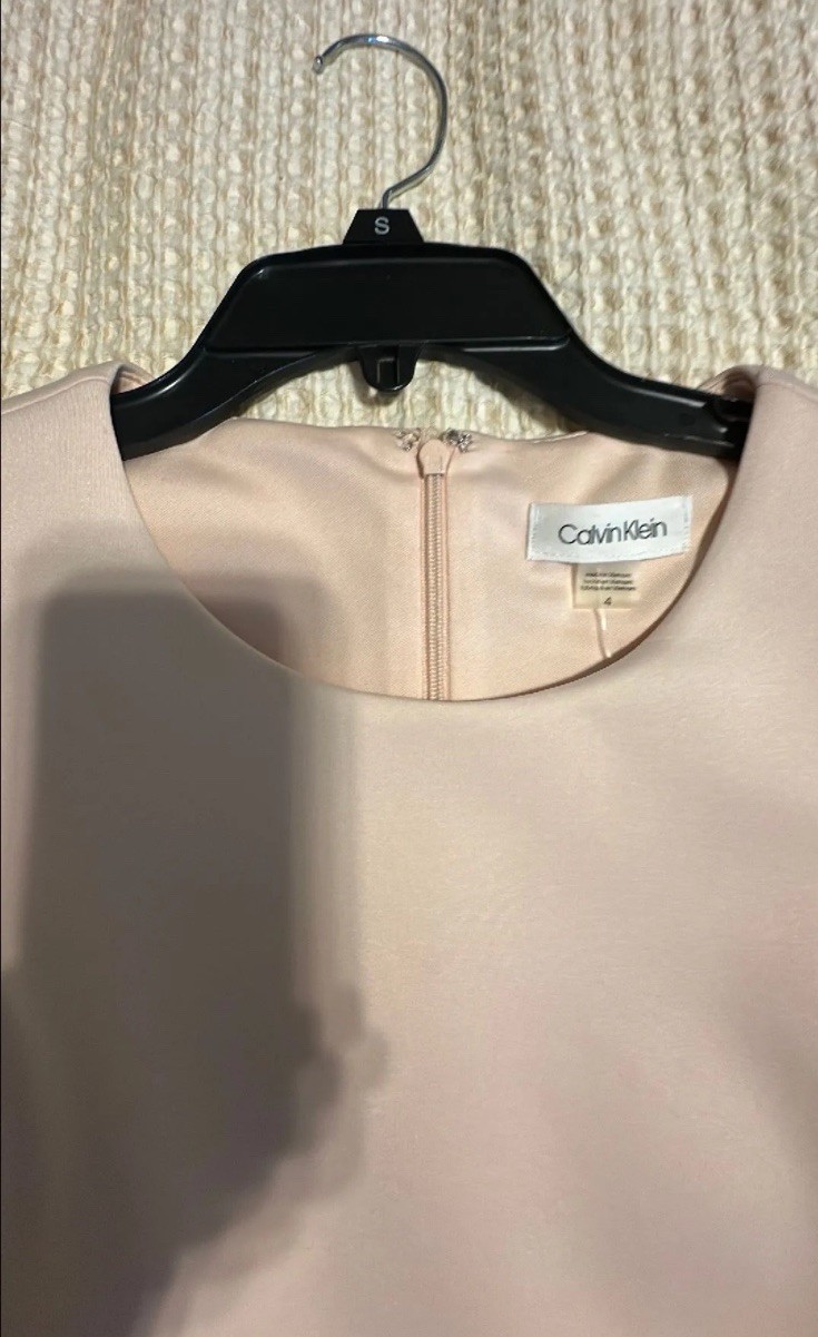Calvin Klein Colorblock Sheath Dress Pink/Black/White Sleeveless Zipper 4