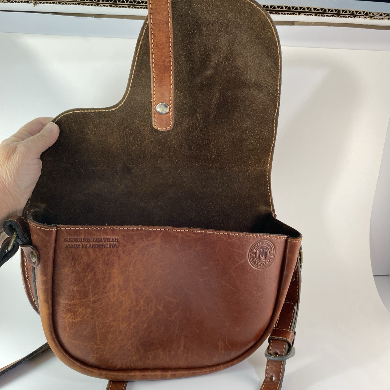 Talabarteria Mattaldi Leather Shoulder Bag 11 In Wide Approx 7 In Depth