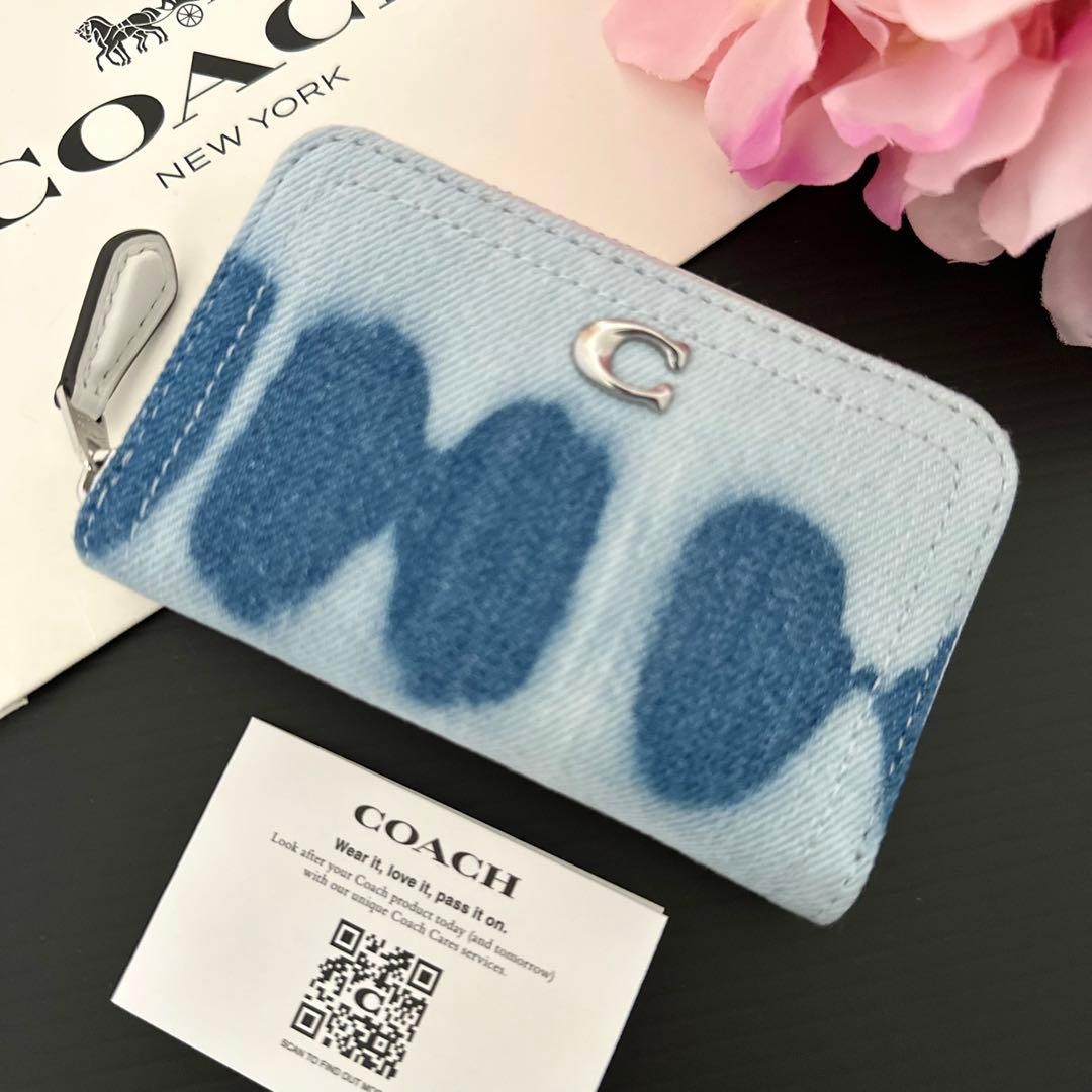 Brand New COACH Coin Case Blue