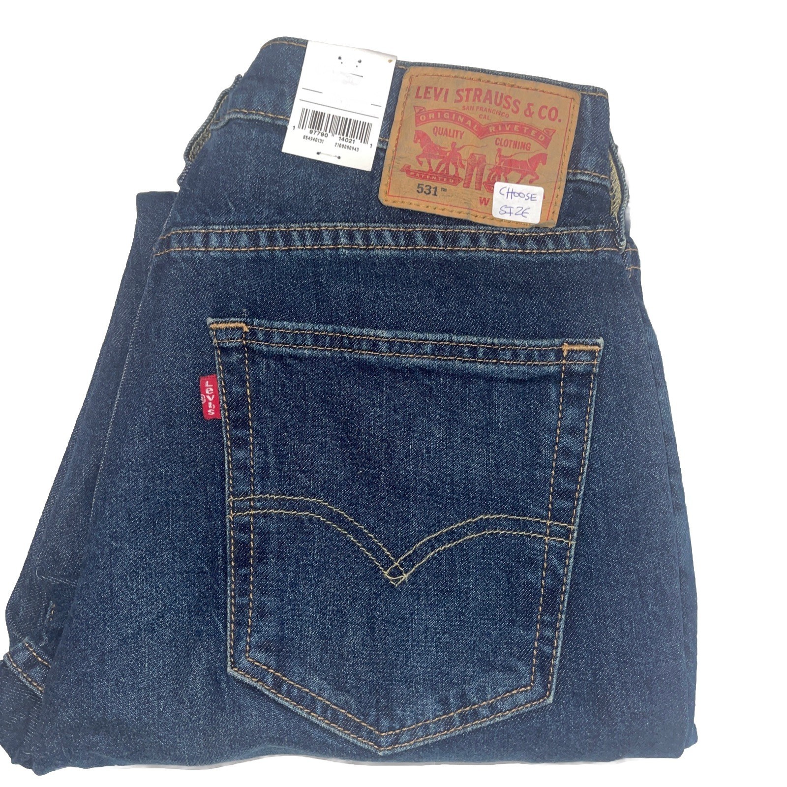 Levi 531 Athletic Slim Performance Dark Wash Blue, Various Sizes Choose