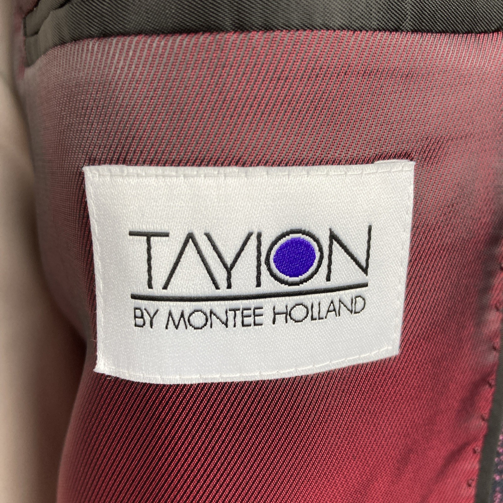 Tayion Mens Classic fit Double Breasted Dinner Jacket 52R Wine Black Floral