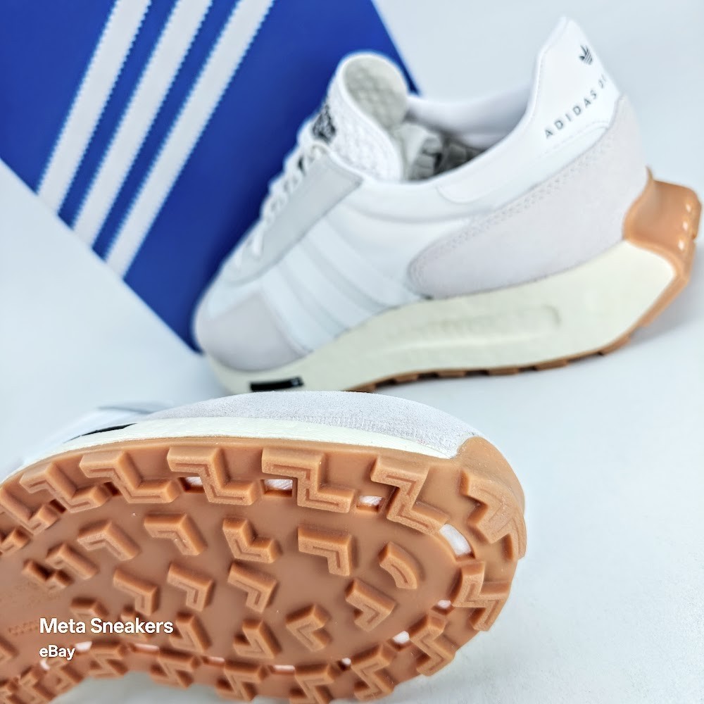Adidas US 10 Men’s White Silver Gum Boost Retro Runner Retropy E5 H03075 New