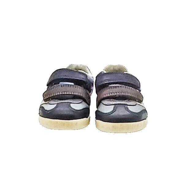 Clarks Boys Wallabee Shoe Sneaker Size 5 W Hook & Loop Leather Uppers Stripes