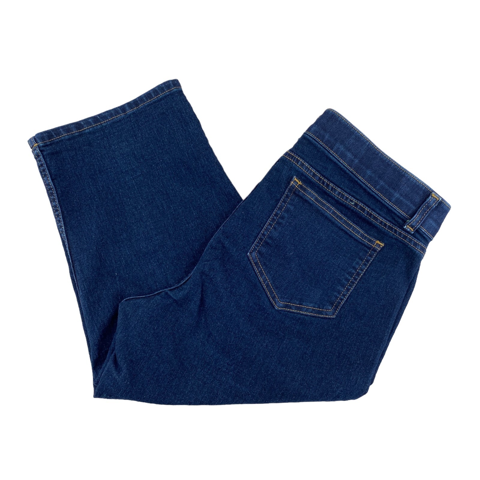 Rafaella Womens Capri Jeans Blue Denim Size 12 Stretchy Zipper Button Closure