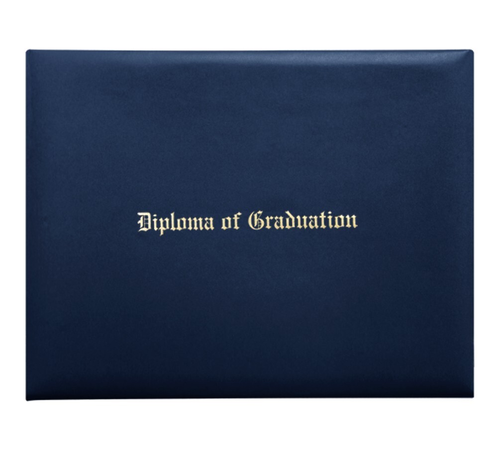 Navy Blue Imprinted Diploma Cover – High School Diploma Covers